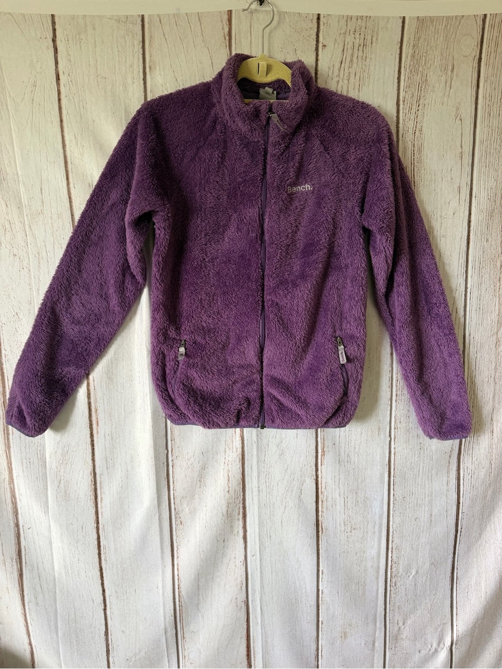 Bench Girls Purple Sherpa Fleece Full Zip Jacket Size XL 14/16